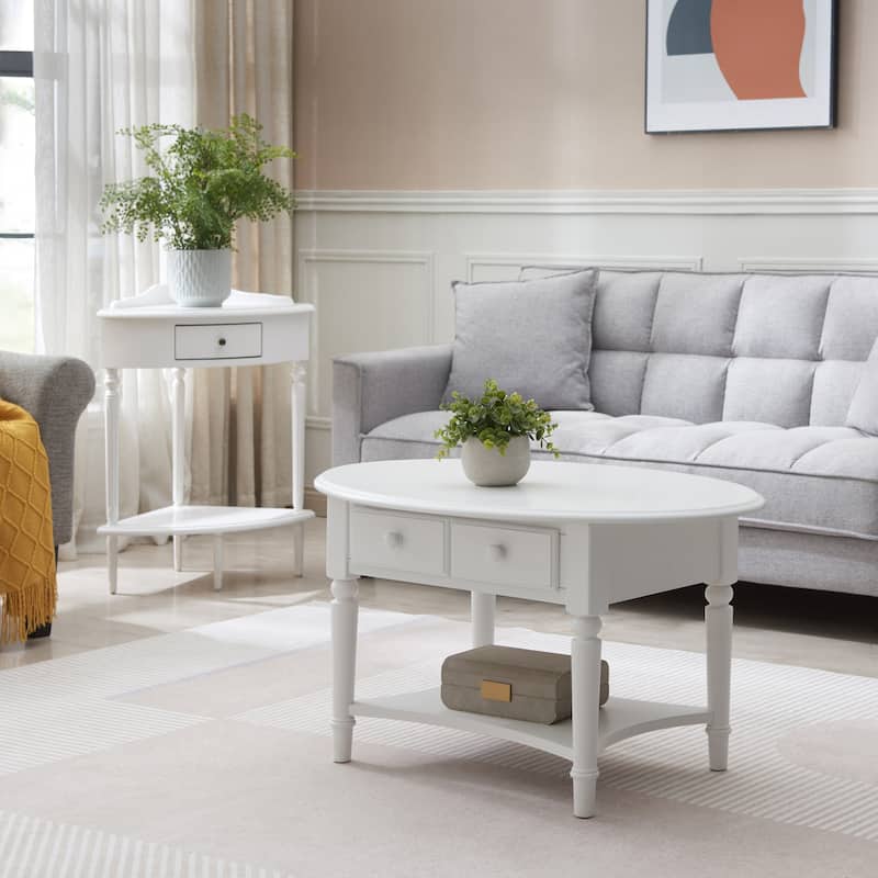 Copper Grove Churn Creek Oval Coffee Table with Shelf