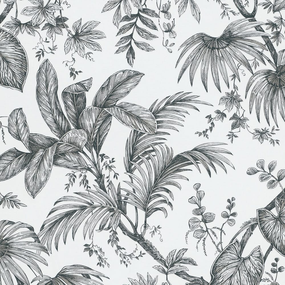 Galerie Wallcoverings Large Palm Leaves And Stems Vinyl on Non-woven Wallpaper Roll