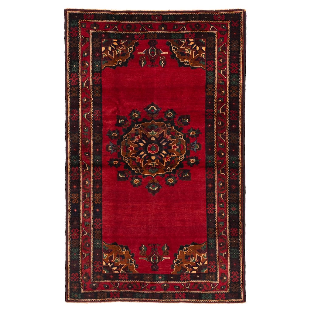 ECARPETGALLERY Hand-knotted Teimani Red Wool Rug - 3'9 x 6'4