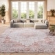 preview thumbnail 3 of 18, SAFAVIEH Tucson Machine Washable Slip Resistant Korneliya Oriental Medallion Rug - Light Grey/Rust - 5' x 8'