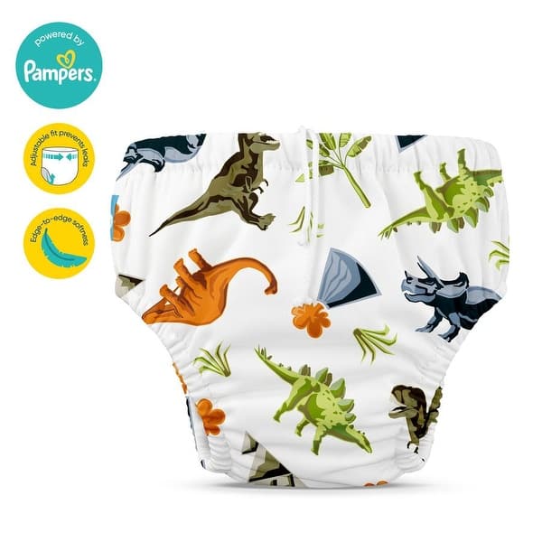 slide 2 of 11, Baby Boy Reusable Swim Diaper Drawstring Dinosaurs - large
