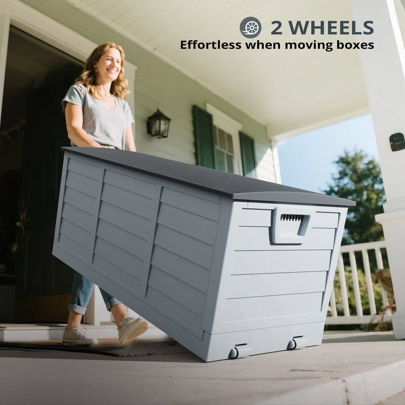 75 Gallons Foldable Plastic Deck Box Outdoor Indoor Storage - 75 gallons