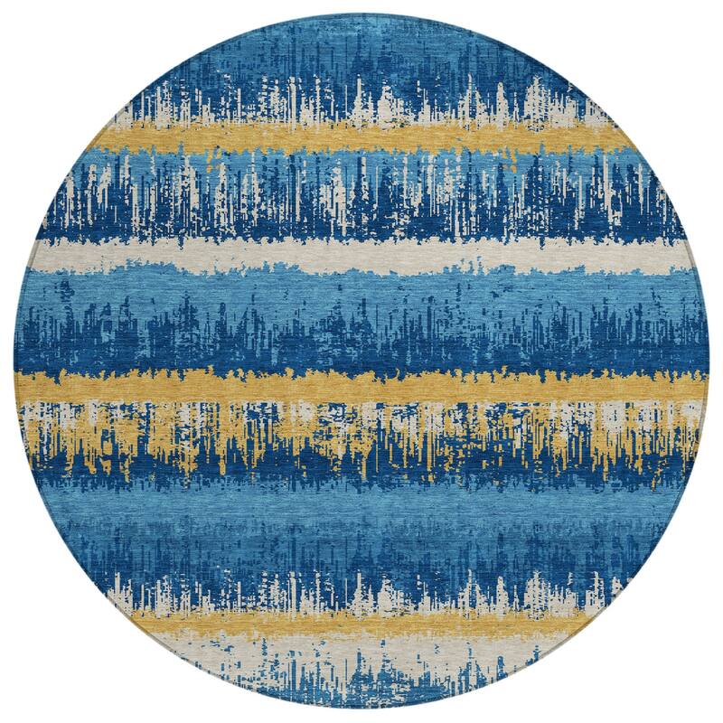 HomeRoots Striped Transitional Rectangle Outdoor Rug