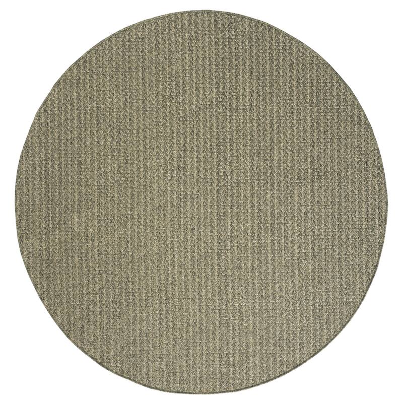 Nourison Tulum Indoor/Outdoor Chevron Area Rug - 8' x Round - Olive