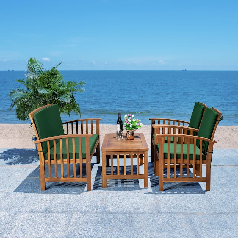 SAFAVIEH Outdoor Rocklin 4-piece Conversation Patio Set