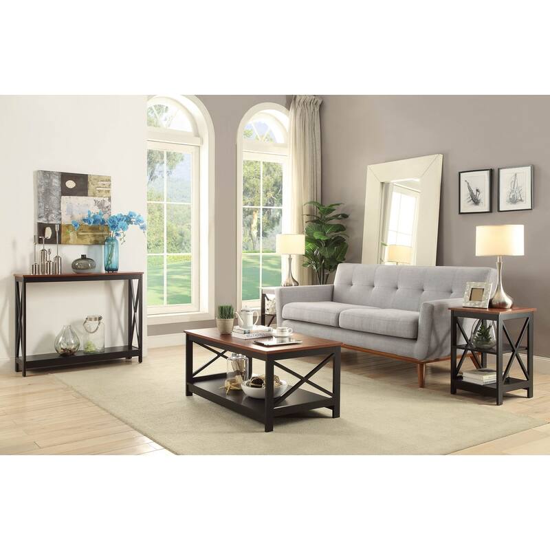 Copper Grove Cranesbill X-Base 3-Tier End Table with Shelves