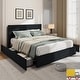 preview thumbnail 13 of 29, Platform Bed with Channel Tufted Corduroy Headboard and 4 Storage Drawers