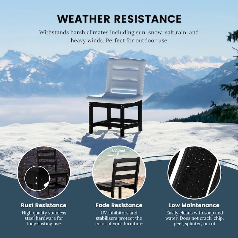 Shoreside Outdoor Patio Armless Dining Side Chair