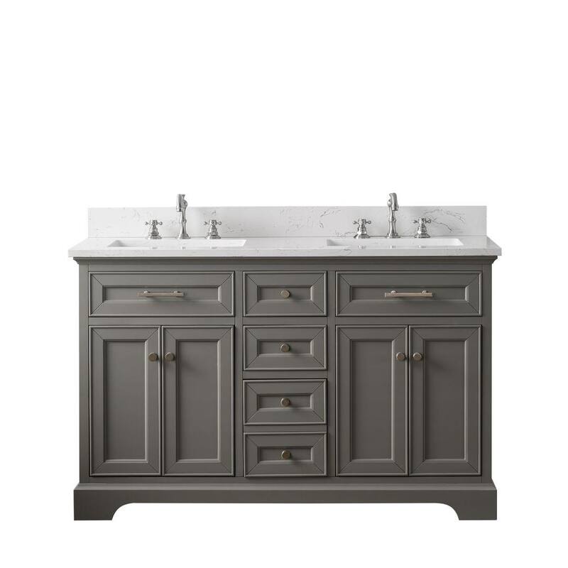 Sudio Design Thompson 54" Double Bathroom Vanity - 54-inch Double Sink - Gray