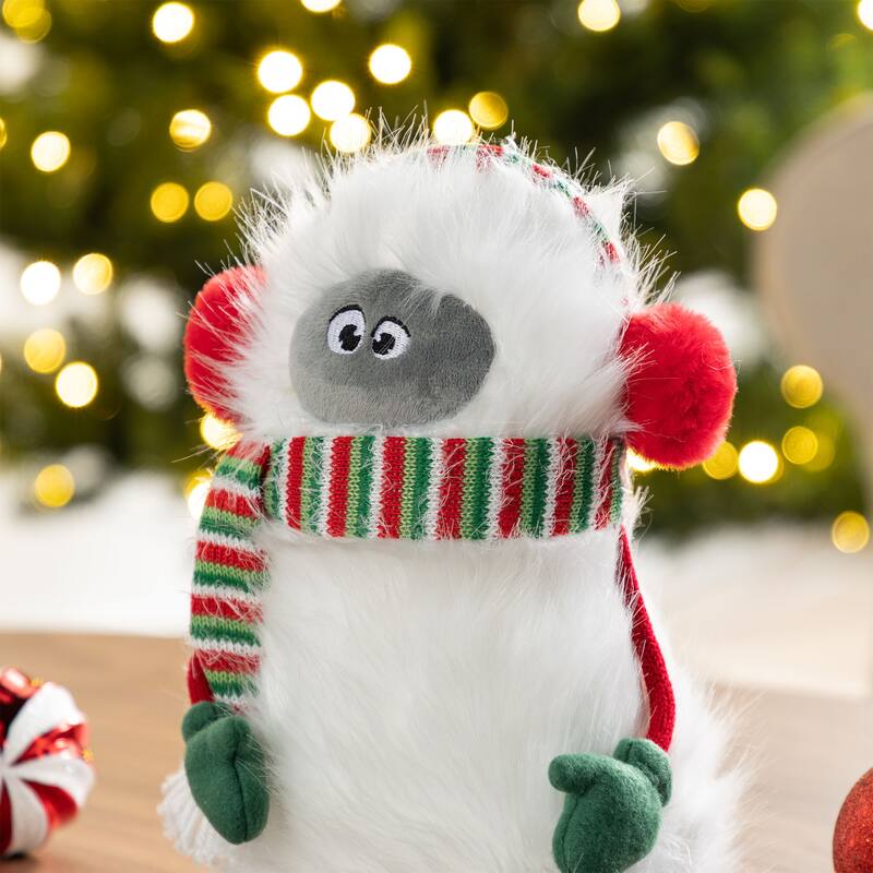 Glitzhome Christmas Hanukkah Fabric Gnome Shelf Sitter Holiday Decor