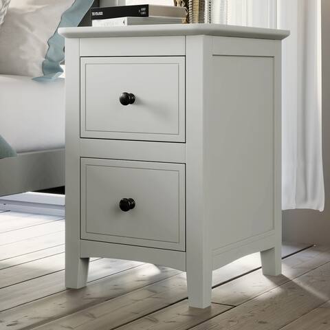 Nestfair Solid Wood Nightstand with Drawers