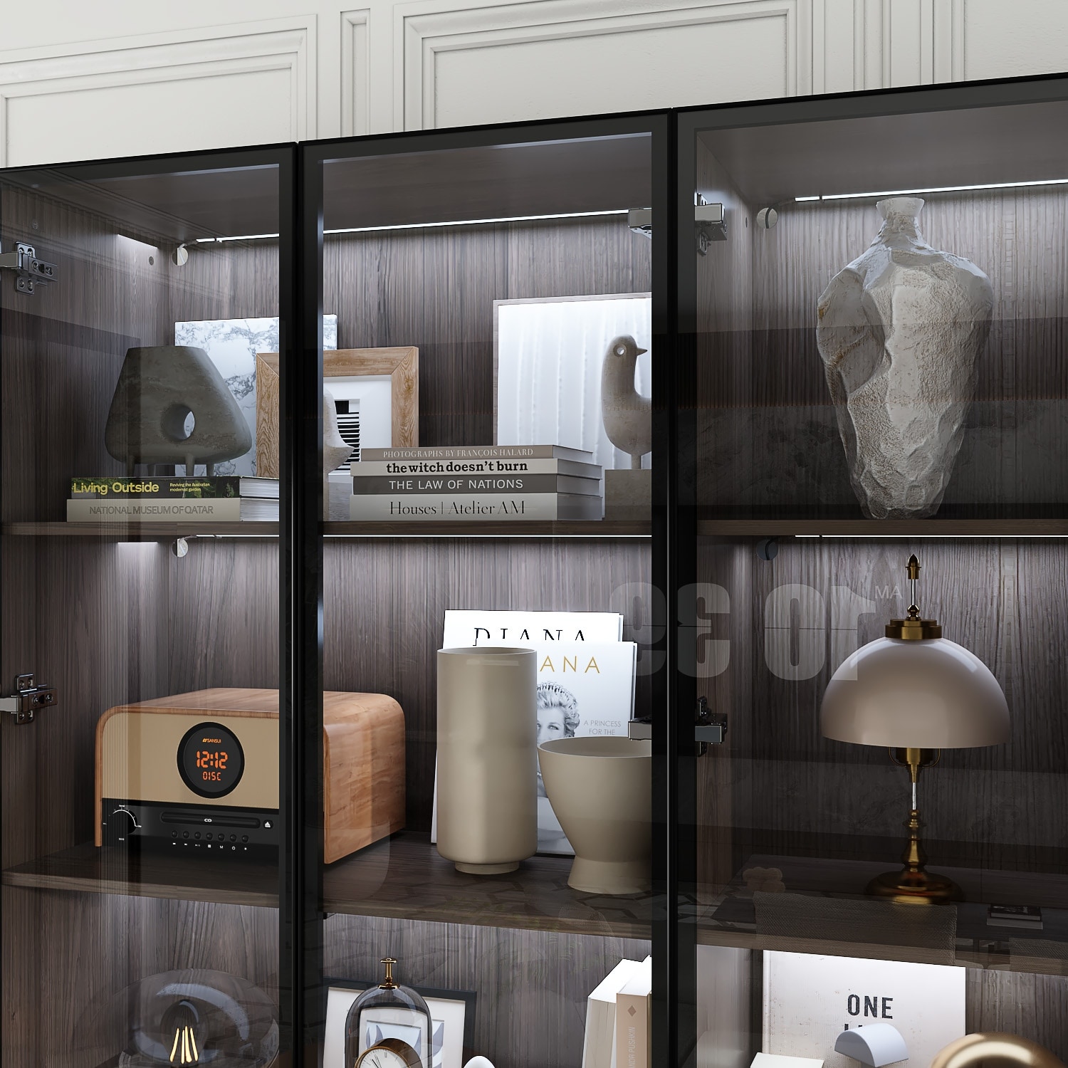 Lit top display cabinet