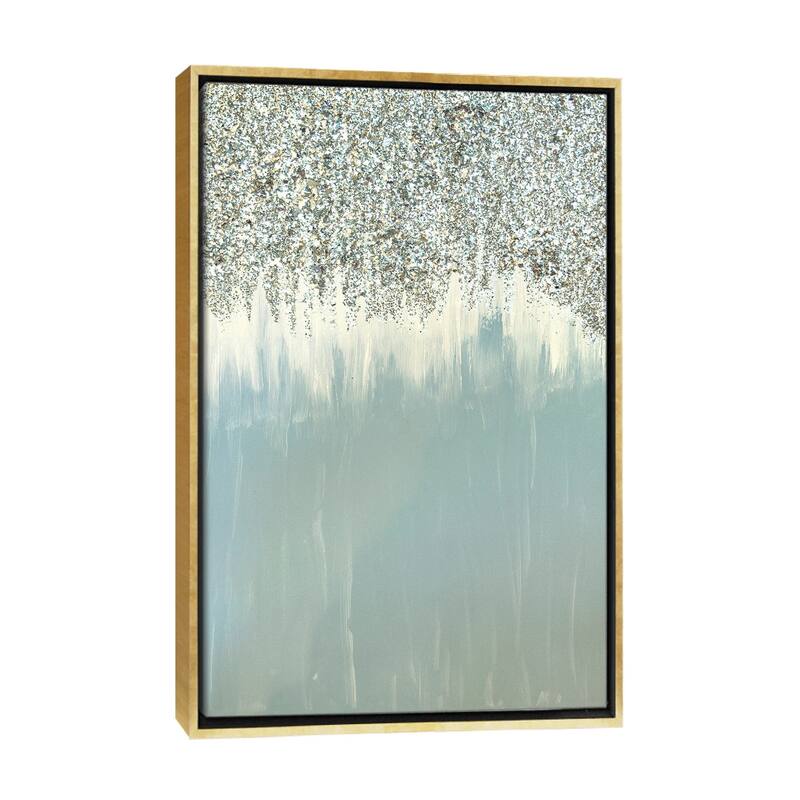 iCanvas "Blue And Silver Shimmer" by Amber Lamoreaux Framed Canvas Print - Gold - 40x26