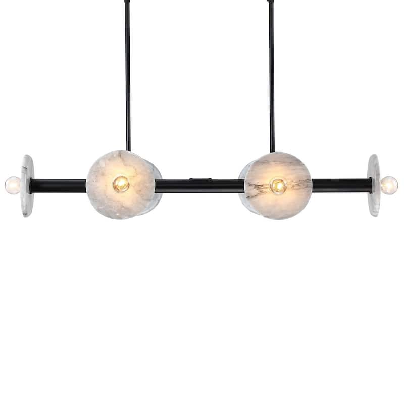 Designers Fountain D325C-6LCH Fina 6 Light 38" Wide Linear Chandelier - Matte Black