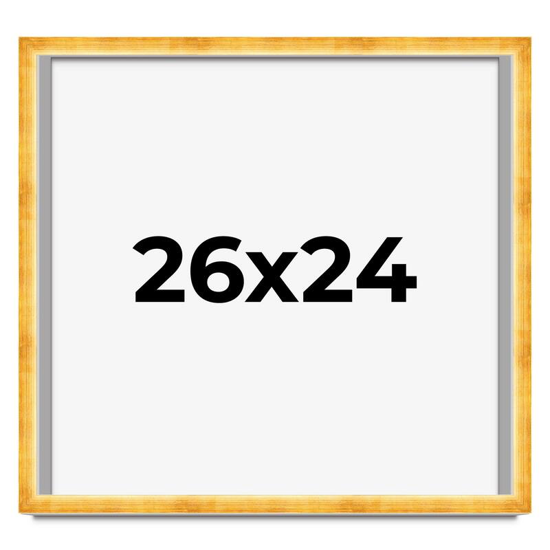 26x24 Shadow Box Frame Gold | 1.625 Inches Deep Real Wood Traditional