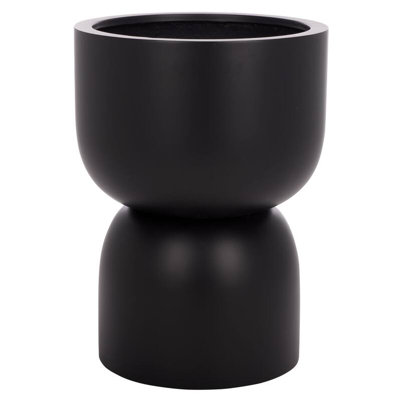 SAFAVIEH Outdoor Living Ricco Pedestal Planter - 17"W x 17"D x 23"H - Black