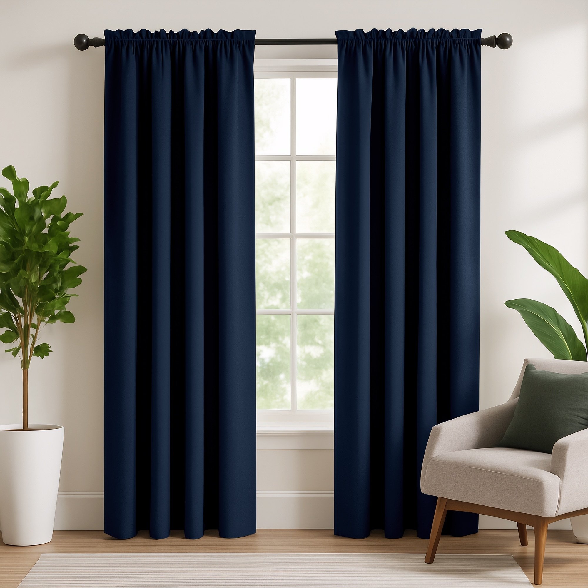 DUALIFE Black Sheer Curtains - 72 Inch Length, Set Of 2 Panels, Rod Pocket, Semi-Translucent - View #9
