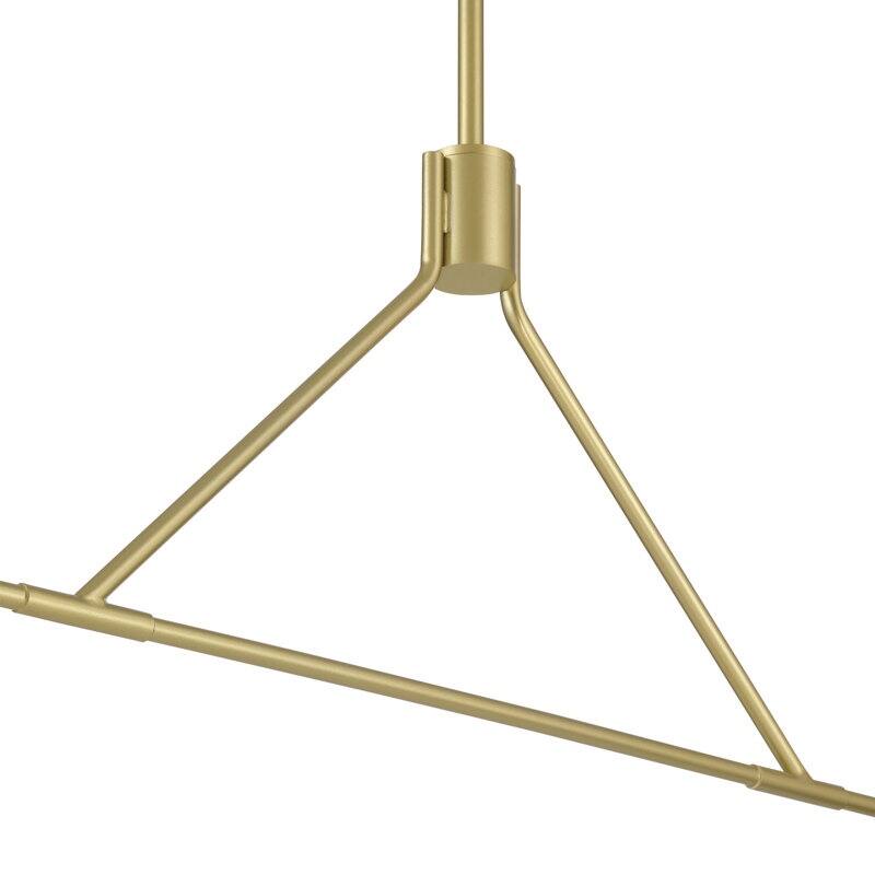 Acroma - 2 Light Gold Steel & Glass Dimmable Modern Linear Chandelier