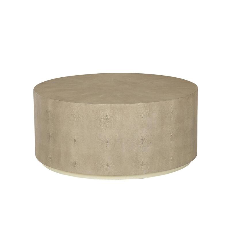 Tambor Shagreen Coffee Table - Beige - Faux Leather