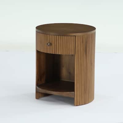 19.68-Inch Nightstand with Drawer, Couch End Table for Living Room, Bedroom, No Assembly Required
