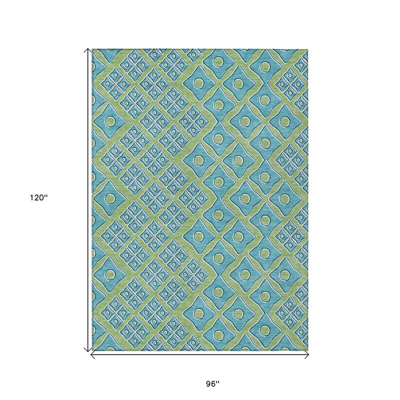 HomeRoots Geometric Transitional Rectangle Outdoor Rug