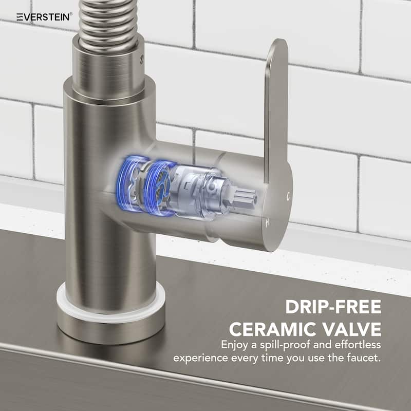 Kitchen Sink Faucet with Pulldown Sprayer Single Handle Spring Pulldown Kitchen Faucet