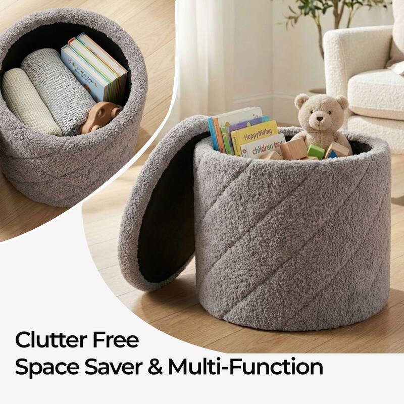 Diagonal Tufted Foldable Storage Ottoman with Reversible Lid