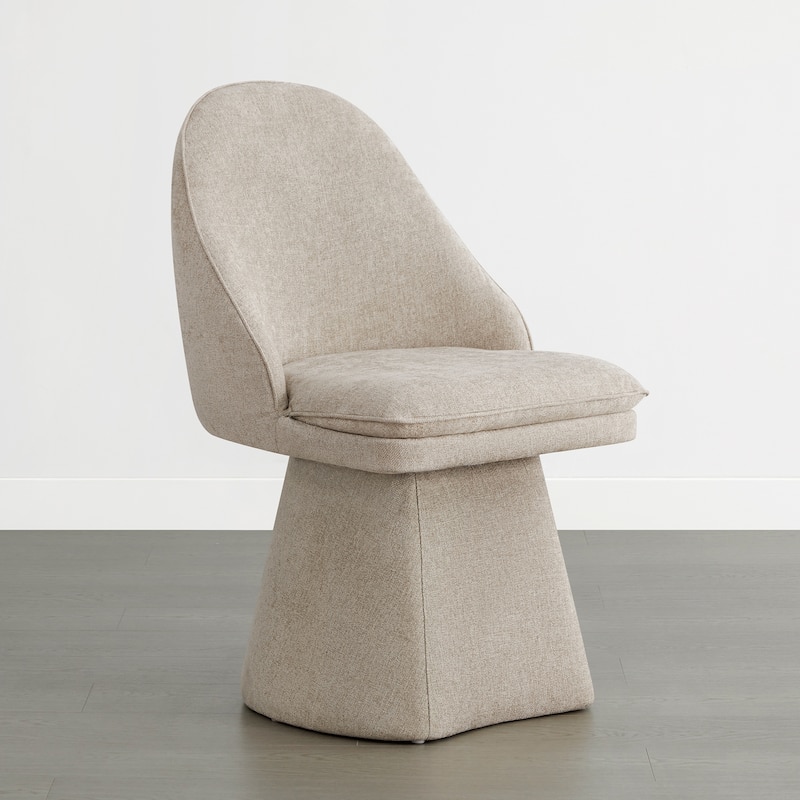 Darah Upholstered Swivel Armless Dining Chair Double-layered Cushions