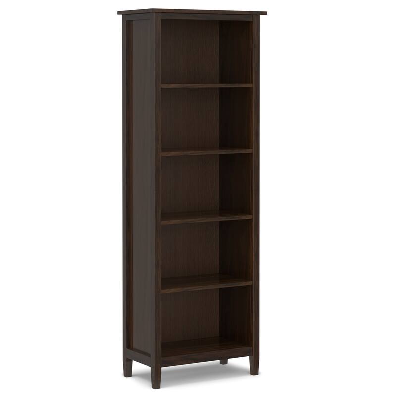 WYNDENHALL Norfolk SOLID WOOD 72 x 26 inch Transitional 5 Shelf Bookcase in Light Golden Brown - 14" D x 26" W x 72" H