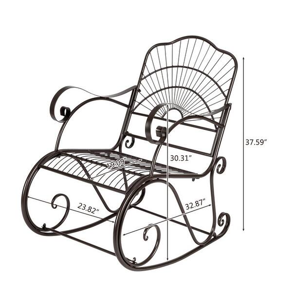 Vintage Sun Shape Garden Rocking Chair Patio Accent Chair On Sale Overstock 31069781