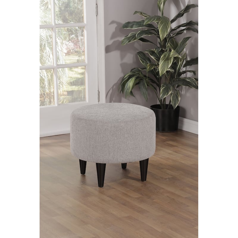 Sophia by Sole Designs Upholstered Round Living Room Ottoman - Grey