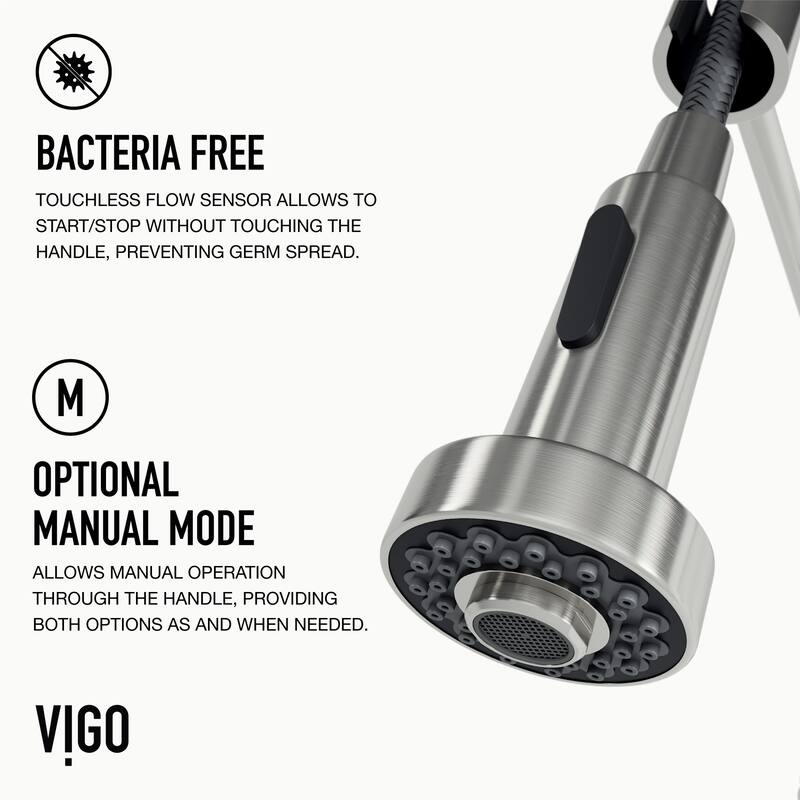 Vigo VG02001S Edison 1.8 GPM 19" H Single Handle Single Hole Pre-Rinse