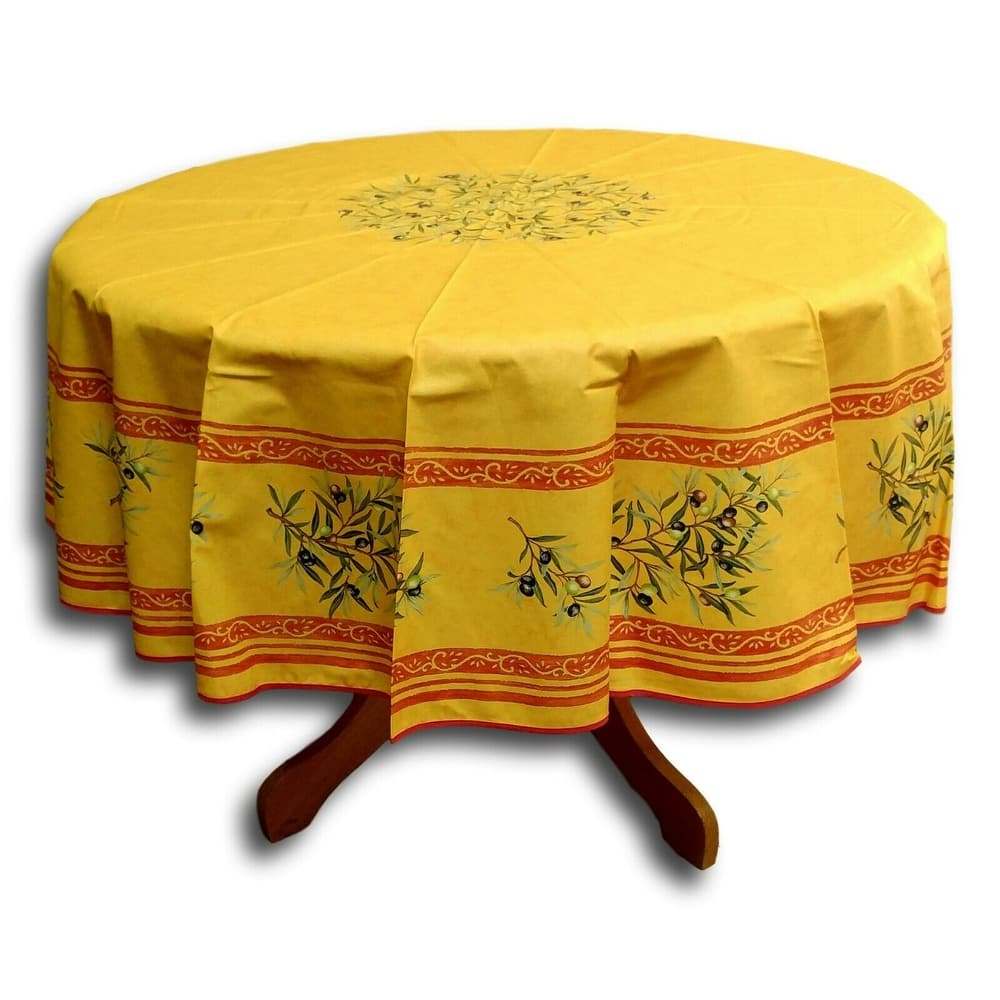 Wipeable Spill Resistant Provencal Cotton Cannes Collection Tablecloth