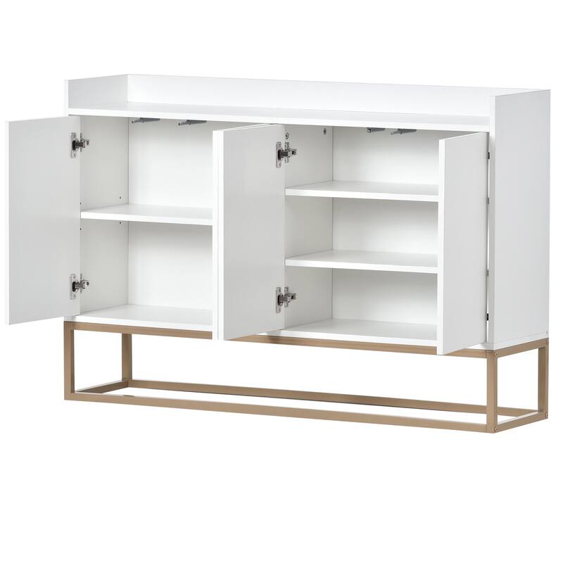 Elegant Particle Board Sideboard Buffet with 3 Adjustable Shelves for Dining or Living Room Use
