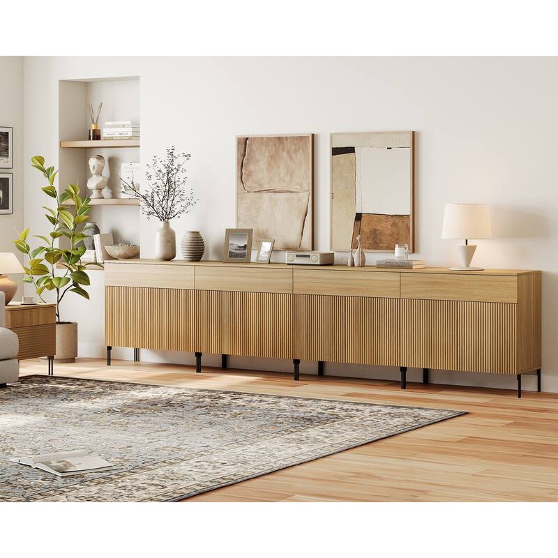 Modern Wood 31.5" Dresser With Reeded Design, Minimalist Dresser Organizer Storage