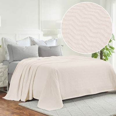 Superior Jena Cotton Textured Chevron Lightweight Woven Blanket