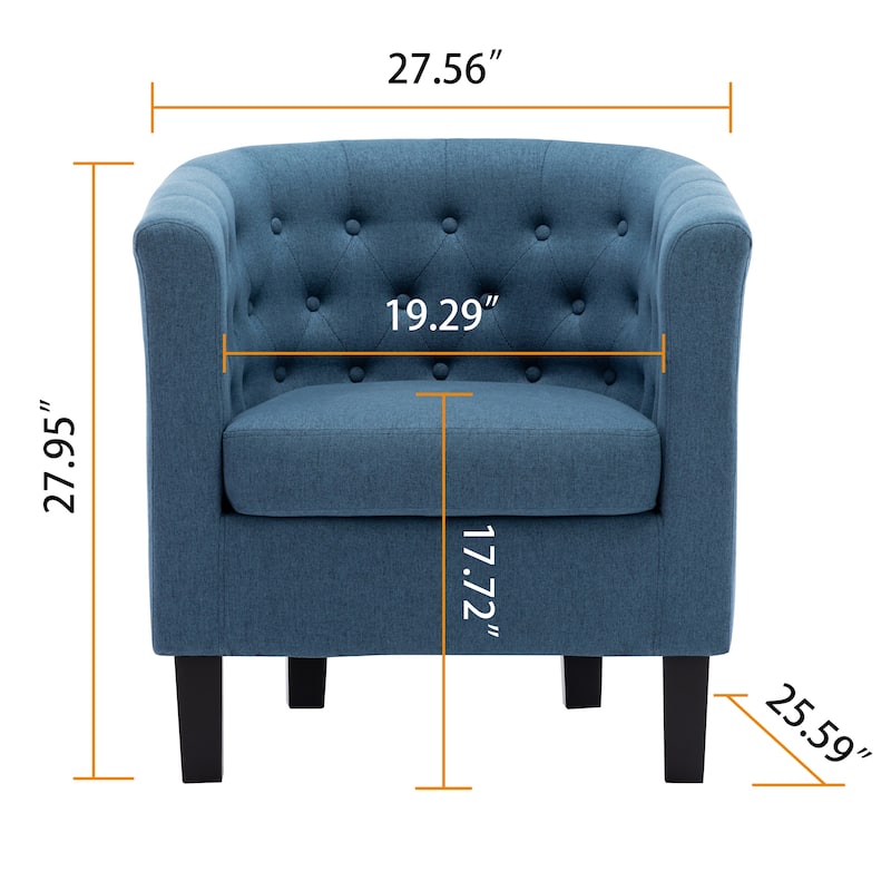 Corvus Oxonia Tufted Fabric Upholstered Club Chair