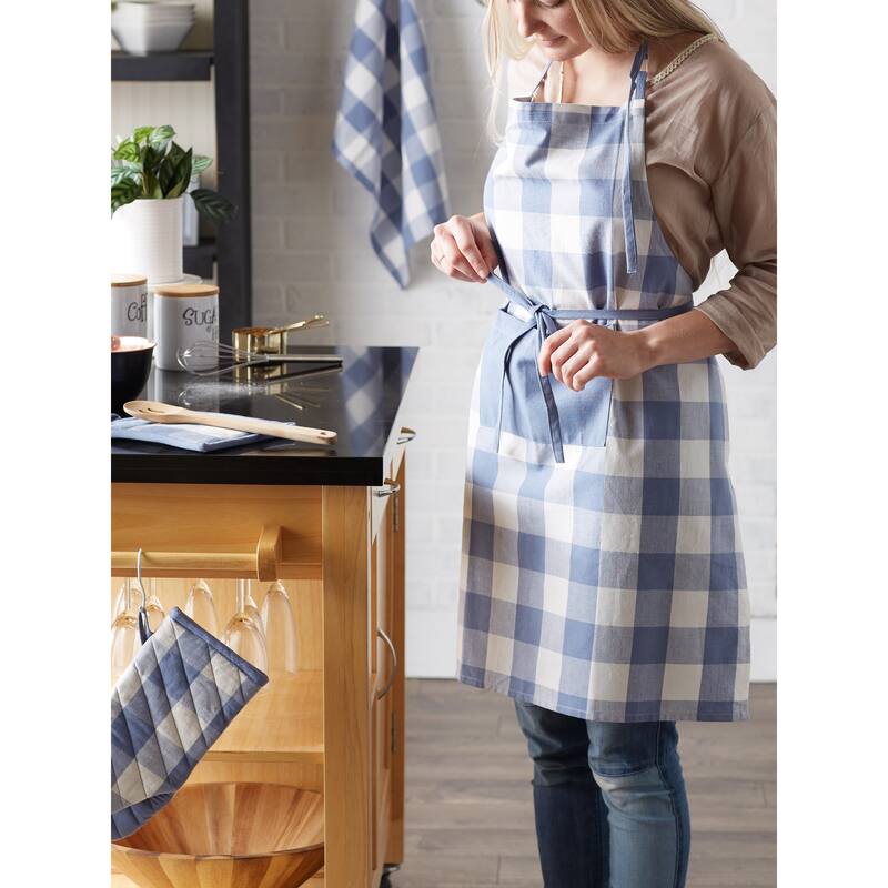 DII Antique Green Buffalo Check Chef Apron
