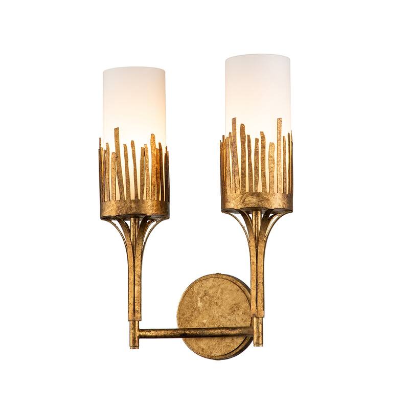 Sawgrass 2 Lt Sconce in Gold Leaf - 10.5 x 5 x 18