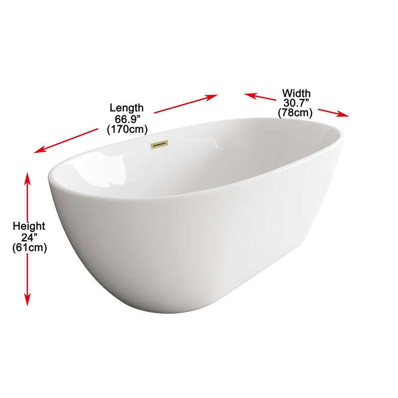 Adler Soaking Bathtub in Glossy White