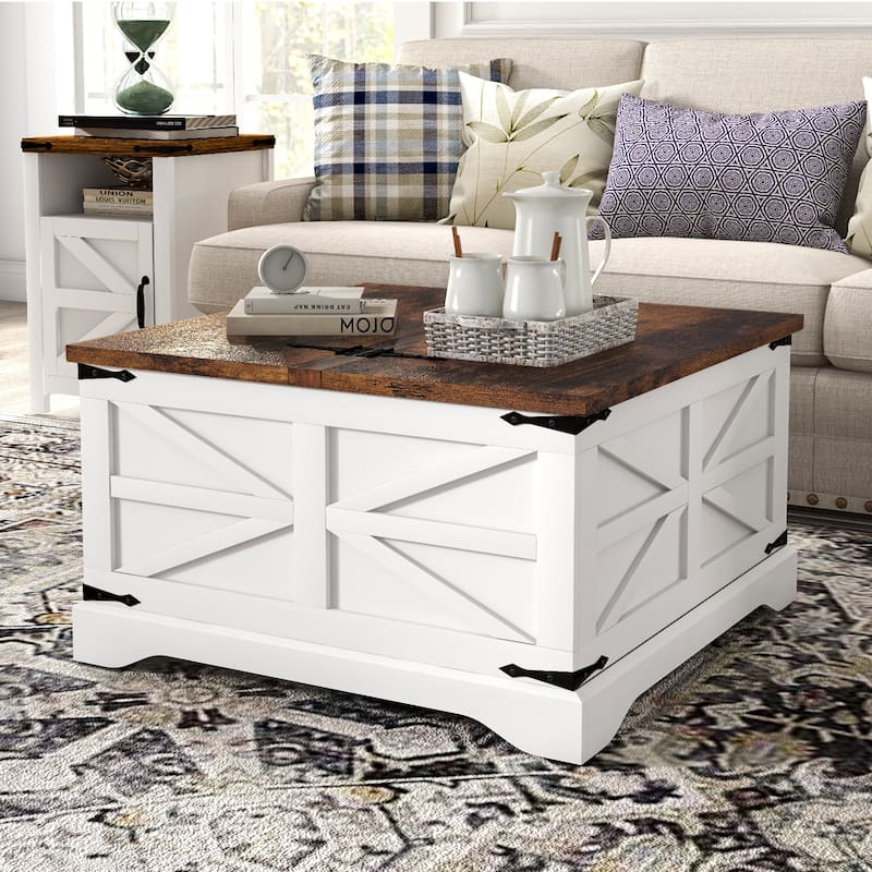 Modern Farmhouse Coffee Table - White