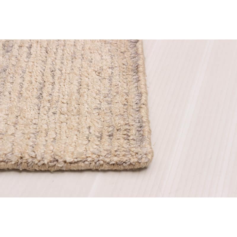 ECARPETGALLERY Hand Loomed Kashkuli Gabbeh Ivory Viscose Rug - 5'2 x 7'2