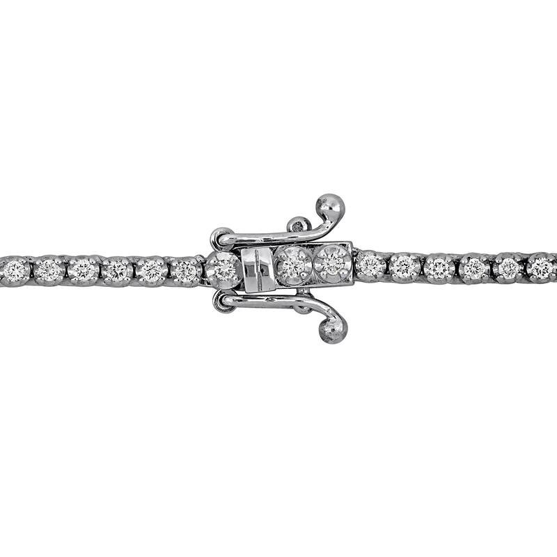 Miadora 6 5/8ct TDW Diamond Tennis Necklace in 14k White Gold - 18.5 in