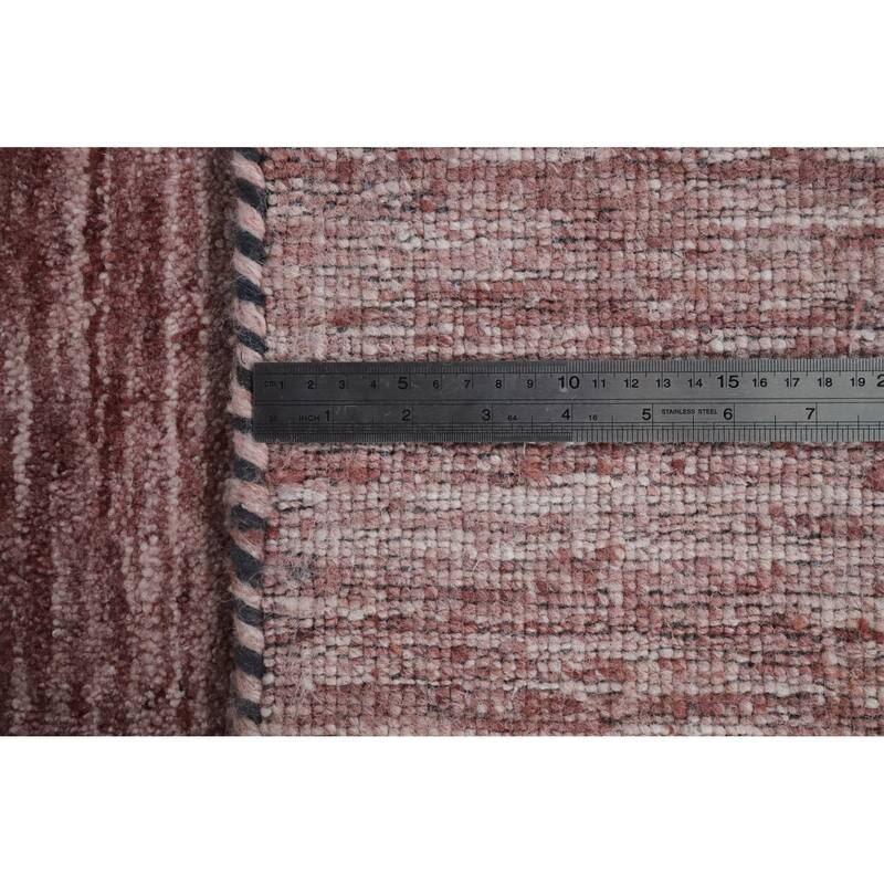 Hand Knotted Oriental 100% Wool Carpet Tribal Tribal Pink Gabbeh Area Rug - 9' 7'' X 7' 9''