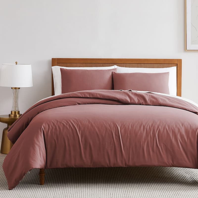 Vilano Series Ultra Soft 3-piece Duvet Cover Set - Marsala - Full - Queen