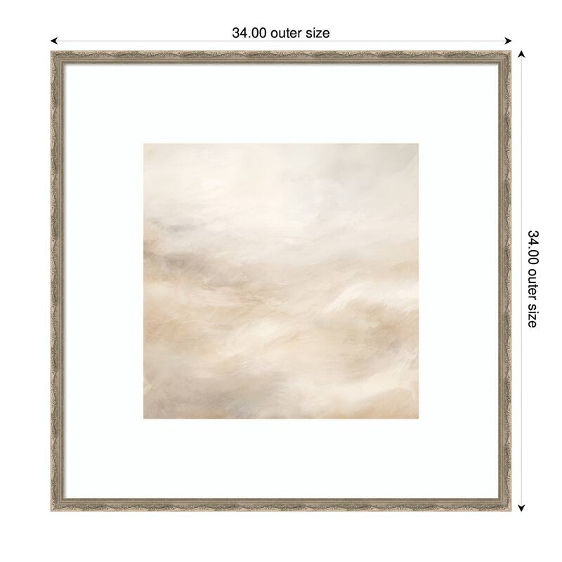 Kate and Laurel Tonal Textural White and Beige Neutrals by The Creative Bunch Studio Framed Wall Art Print