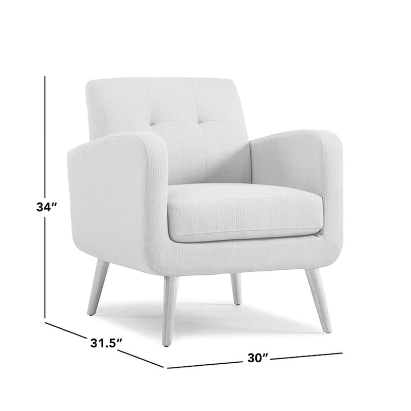 Keflavik Mid-century Peacock Blue Linen Arm Chair