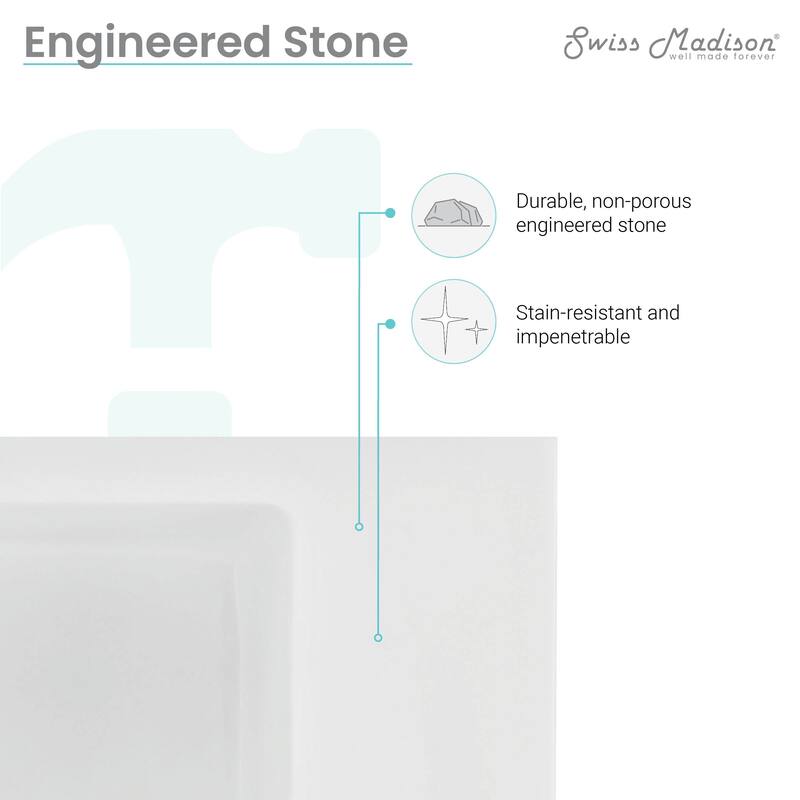 Delice Rectangle 24" Wall-Mount Bathroom Sink in Matte White