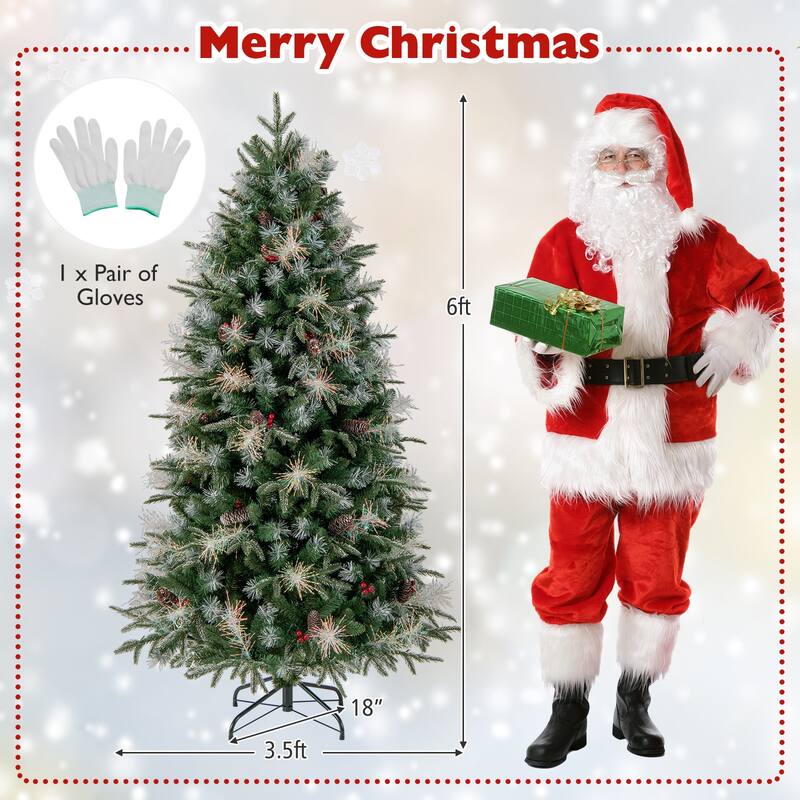 Costway 5/6/7 FT Artificial Christmas Tree with 602/806/1072 Branch - Green - See Details