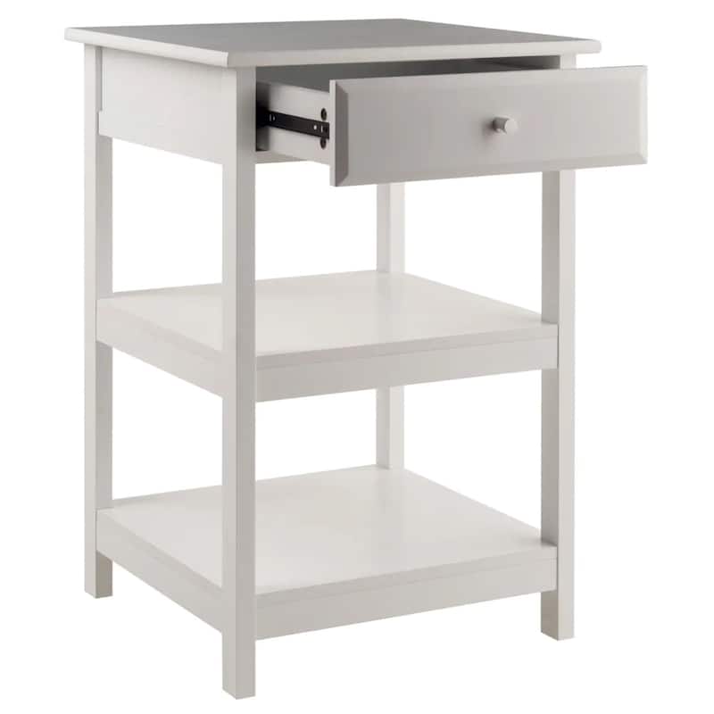 2-Shelf Wooden Printer Stand - 30" - White